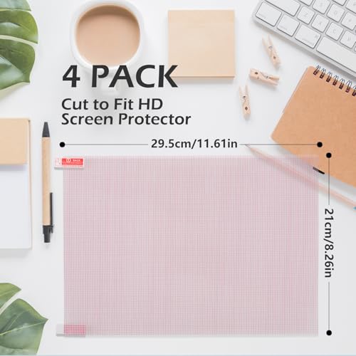 Wyngee Cut to Fit Screen Protectors [295mm×210mm] 4 Pack, Universal SoftTrimmable Screen Protector Sheets, Cuttable Protective Films for Phones, GPS, Smart Watchs, Tablets, Cameras