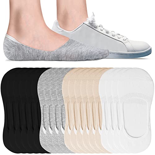 Icamter 10 Pairs No Show Socks Womens Cotton Non Slip Low Cut Socks Casual Invisible Liner Socks Style01 Black(10 Pairs) #TOP14