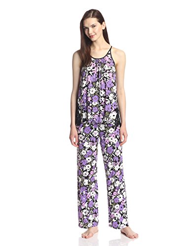 Midnight by Carole Hochman Women's Lace Emroidered Pajama Set
