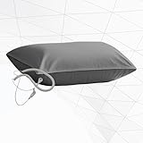 GroundedZen Premium Quality Grounding Pillowcase - Organic Cotton with Conductive Silver Threads. Grounding Cord Included. Zippered. Earth connected bed. 20x30 (Pillowcase Queen)