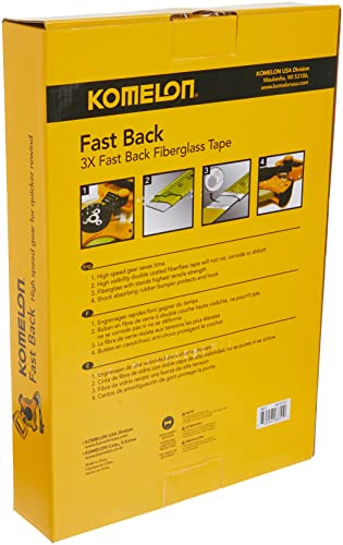 Image of Komelon 8811 Fast Back Open Reel Long Tape Measure with Double Nylon Coated Fiberglass Blade 100-Feet by 1 /2-Inch, Yellow,White