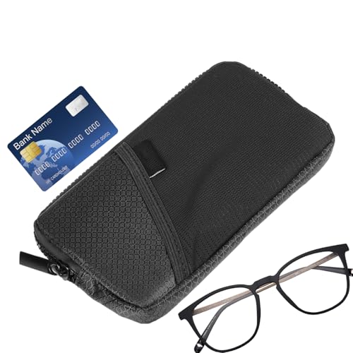 yztju Cartera - Organizador Ligero De PVC De Poliéster Negro, Bolsillo del Teléfono con Forro Resistente, Almacenamiento Compacto para Tarjetas Y Herramientas | Eventos De Ciclismo, Paseos De