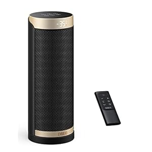 Dreo Ruimteverwarmer Solaris Slim H3, 1800W snelle verwarming keramische elektrische kachel met thermostaat, afstandsbediening, oververhitting en kantelbeveiliging, 1-12 uur timer, 70° oscillerende draagbare verwarming voor kantoor thuis