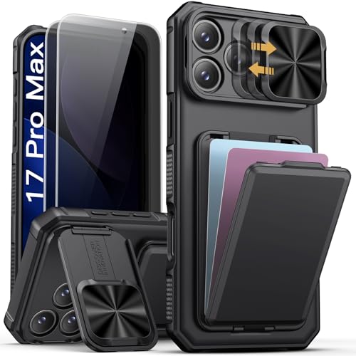 Image of SSLOTSCASE for iPhone 17 Pro Max Case with Privacy Screen Protector, Black