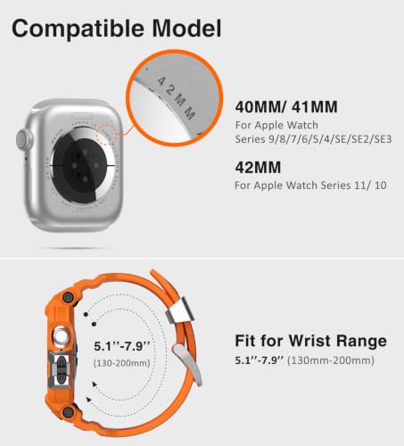 Image of ULTIMAL Rugged Sport Band with Case Compatible for Apple Watch 41 /40mm