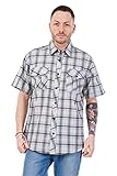Apparel Mens Regular Big Size Shirts Checked Cotton Blend Casual Short Sleeve Blue M-5XL - Image 2