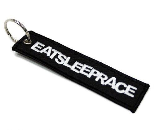 EAT SLEEP RACE Embroidered Keychain