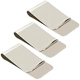 Duoleimi Geldklammer Herren - 3 Stück Geldscheinklammer aus Edelstahl, Money Clip für Bargeld, Karten, Dokumente und Visitenkarten, 50 x 26 x 8 mm