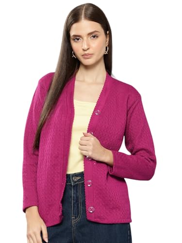 Image of Aarika Womens Casual Wear Black Colour Solid Woolen Cardigan