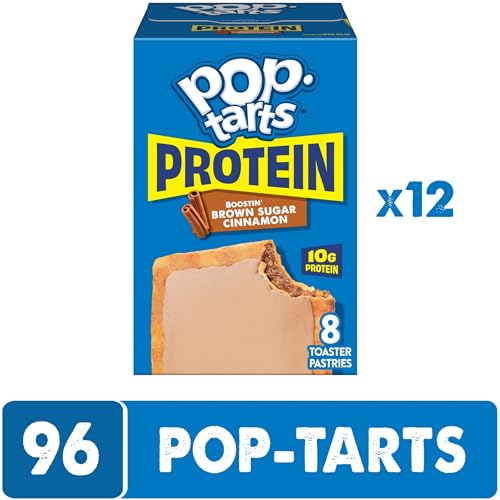 Image of Pop-Tarts Protein Toaster Pastries, 10g Protein, Boostin' Brown Sugar Cinnamon (12 Boxes, 96 Pop-Tarts)