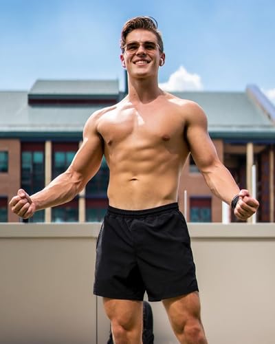 Image of maamgic Mens Workout Shorts 2 in 1 Stretch 5 inch / 7 inch Gym Shorts Running Shorts with Compression Liner Zip Pocket