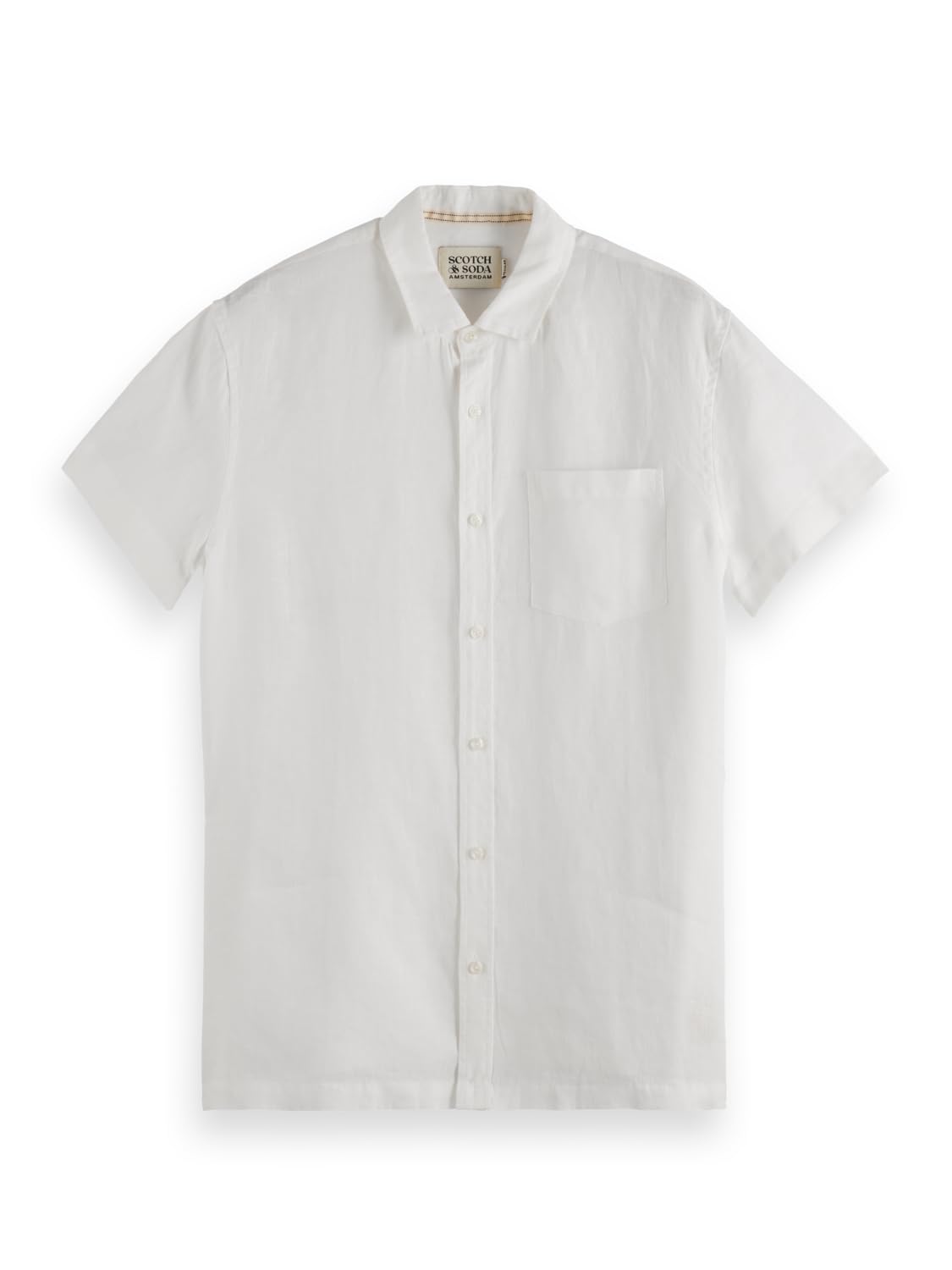 Scotch & Soda Core Linen Shirt, Off White 101, XL