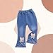 Toddler Girls 3D Bow Stretchy Flare Jeans - Casual Elastic High Waisted Bell Bottom Cute Denim Pants for 0-6 Years