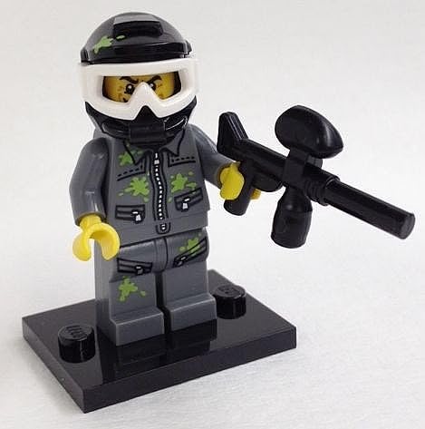LEGO Paintball Player, Series 10 (Complete Set with Stand and Accessories)