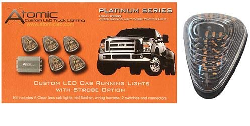 Atomic LED Roof/Cab Factory Lights (MADE FOR FORD F250-F750 (1999-2016), AMBER LED/AMBER LENS)