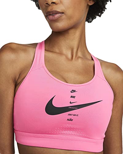 Nike Impact Strappy Womens Sports Bra Non-Padded High-Support - Pink (Small)