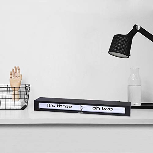 Cloudnola Texttime Black And White Metal Wall And Desk Flip Clock, 24 Inches Wide, Battery Operated Digital Display #TOP2