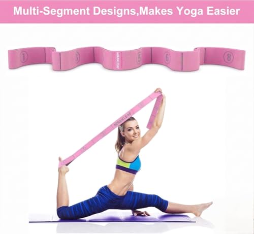 Image of Stretch Strap, Multicolor | Elastic Yoga Stretching Strap, Multi-Loop, Physical Therapy, Pilates, Yoga, Dance & Gymnastics, Flexible Pilates Stretch Band