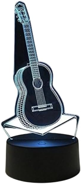 Dependable Industries inc. Essentials 3D Rock & Roll Guitarra LED Luz 7 Color Cambio Lámpara de Mesa Luz Nocturna disponible en Yaxa Colombia