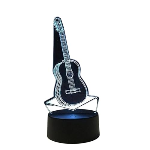 Dependable Industries inc. Essentials 3D Rock & Roll Guitar LED Light 7 Color Changing Table Lamp Night Light