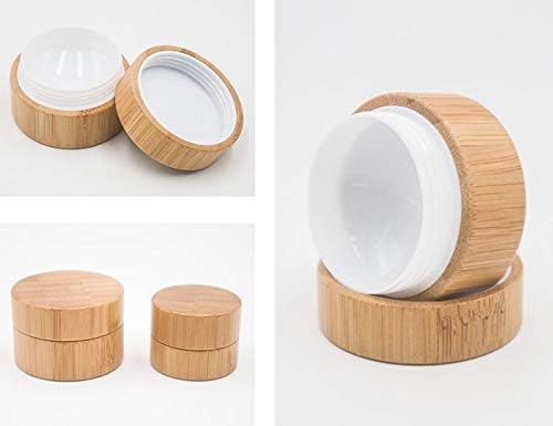 Miniatura 8 de 2 tarros de cosméticos vacíos recargables de 0.5 fl oz0.5 oz con carcasa de bambú y forro para crema facial, cajas de latas, contenedores