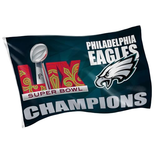 NFL Philadelphia Eagles 2025 Superbowl 59 Championship 3 x 5 Outdoor Durable Flag with Grommets Heavy Duty Flag & Banner for Outdoor Garden Patio Decoration Indoor Wall Decor for Room Works with Flag Poles for Outside House