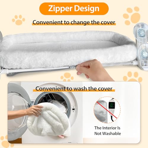 Image of L&W BROS. 2PC Cat Heated Window Perches with Adjustable Thermostat & Timer - Dual Hammocks with Strong Suction Cups, Easy-to-Clean Warm Beds for Multi-Cat Homes, Holds Up to 50lbs Each (M 2PC)