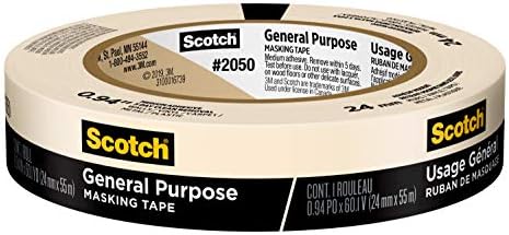 Scotch General Purpose Masking Tape, Tan, Tape for Labeling, Bundling and General Use, Multi-Surface Adhesive Tape, 0.94 Inches x 60 Yards, 1 Roll