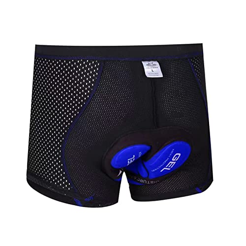 Meicynhoger Shorts de ciclismo acolchoados masculinos, respiráveis de secagem rápida e leve MTB, Azu