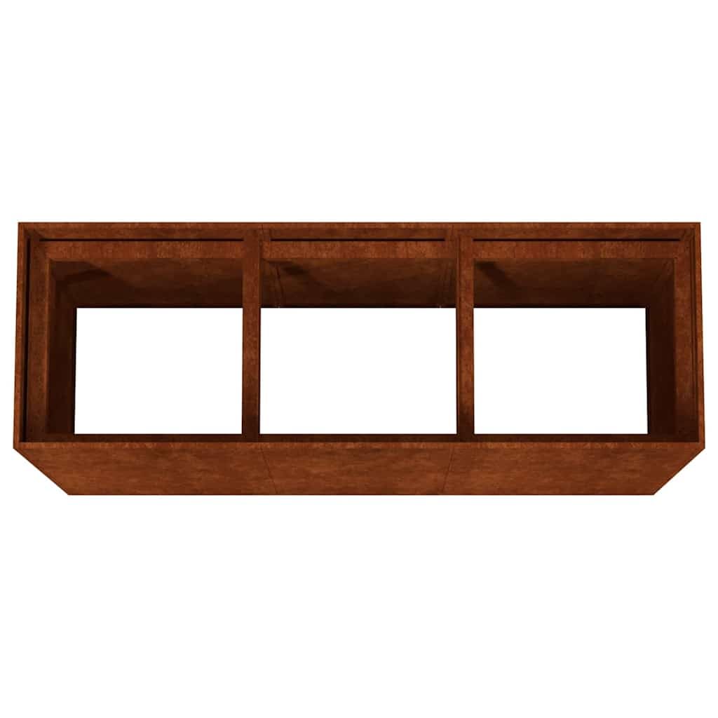 Raised Garden Bed 120 x 40 x 80 cm Corten Steel Weatherproof pojemnik na rośliny, zioła, kwiaty, sukulenty, storczyki, z podpórką, stabilny design, nadaje się do ogrodu, na balcony, patio