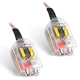 QODOLSI 2 PCS Car CD Player Subwoofer High-Frequency to Low-Frequency Converter, RCA Line Control Audio Signal Modification Adapter, Auxiliary Input Accessory, for Car Audio Systems (Transparent)