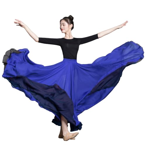 Jupe de danse moderne et fluide avec coupe longue aérienne pour femme