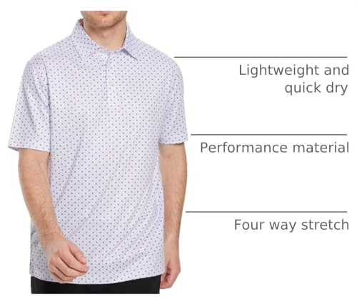 Image of Golf Shirts for Men Dry Fit Short Sleeve Print Performance Moisture Wicking Polo Shirt