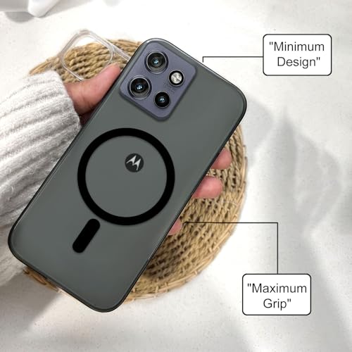 Image of COLORflow Back Cover Compatible with Motorola Moto Edge 50 Neo 5G | Black Crystal Clear | MAG-Safe | Slim Soft Touch Case with Anti-Slip Grip & Camera Protection