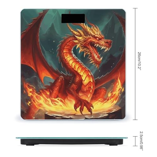 Báscula Digital Dragon King en Fuego de Vidrio Templado miniatura 2