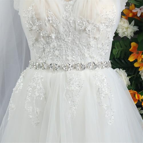 Rhinestones Bridal Belt Wedding Dresses Waistband Fashion Adjustable Waist Belt for Stylish Jeans Attires3