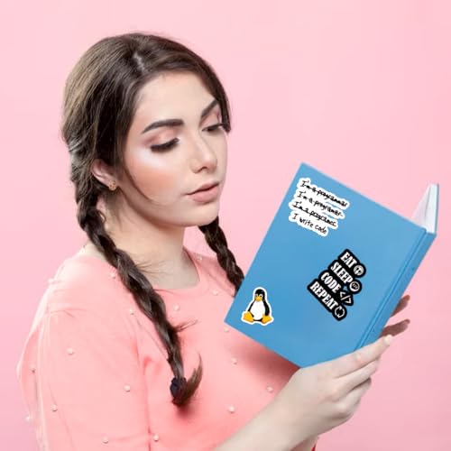 Image of Zesta Aesthetic Stickers for Laptop /Waterproof Anime Decal for Books /Vinyl Sticker for Fridge /Easy to Use Korean Car Sticker Kawaii Cute Stickers (Coder)
