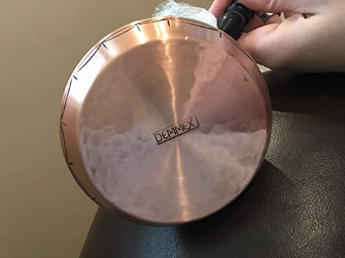 CopperBull Thickest Solid Hammered Copper Turkish Greek Arabic Coffee Pot Stovetop Coffee Maker Cezve Ibrik Briki with Wooden Handle (Matte Copper)