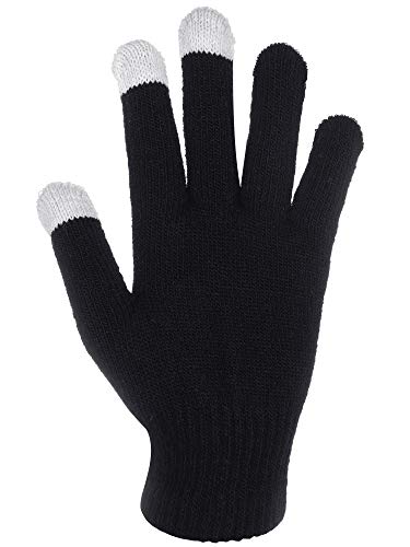 Image of Pangda 12 Pairs Winter Touch Screen Gloves for Men Women Stretch Knitted Texting Gloves Warm Windproof Solid Color Mittens