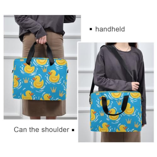 Funda para portátil con gaviotas y correa acolchada azul agua 2