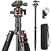 Victiv 76 inch Camera Tripod Stand with 360° Panorama Ball Head, Universal Phone Holder, Portable Bag, Entry-Level Lightweight Travel Compact Tripod, Compatible with Canon Sony Cameras DSLR Gopros