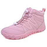 Argumub Barefoot Shoes Men Women, Winter Barefoot Boots Sneakers Wide Toe Waterproof Non-Slip (C-Pink, Adulto, 39, Números, Sistema tallas calzado EU, mediano)