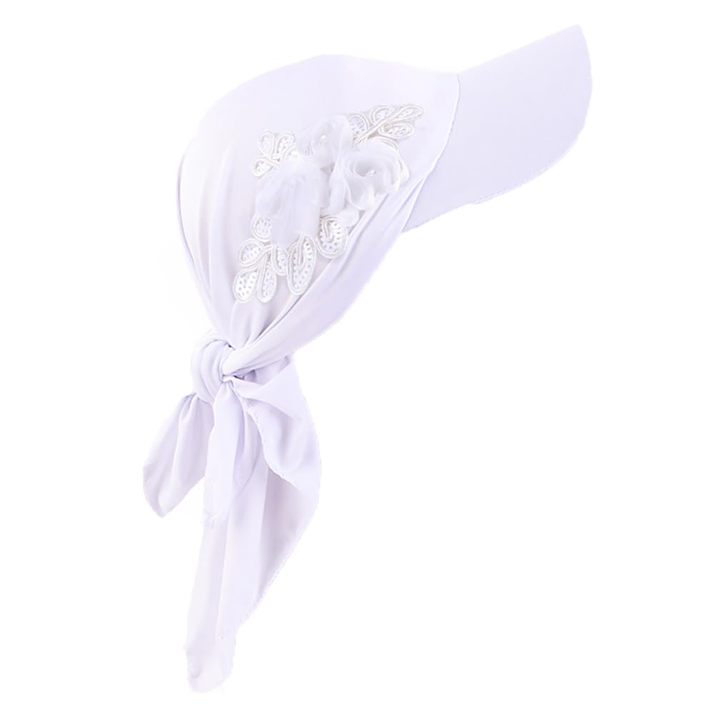 Pluto & Fox Turban pour Femme Casquette avec Visière Foulard pour Tête avec Ornement De Fleur Casquettes De Baseball pour Soleil