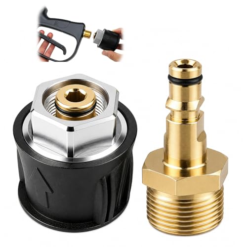 M22 Pressure Washer Adapter for Karcher K2 K3 K4 K5 K6 K7 Series Hose Connector M22 14mm Quick Release Adapter Brass high Pressure Washer Gun Hose Fittings Converter Tool