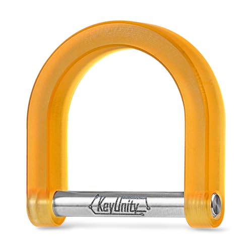 Image of KeyUnity KA17 Titanium D Ring Key Shackle, U Shape Key Ring Horseshoe Clasp for Car Fob, DIY Leather Key Organizer Keychain