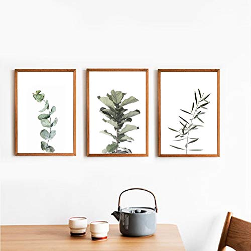 Affiche plante nordique en lot de 3 toiles de 50x70cm pour decoration de salon