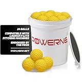PowerNet Lancio F-lite Ultra Light Dimpled Practice Balls Coaching Bucket Bundle per Pitching Machine | Baseball Softball (Bucket Bundle 2 dozzine F-lite Softballs)