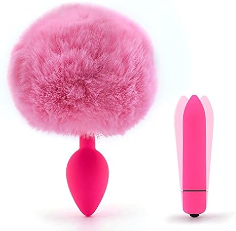 WXIN Silicona Anal Plug Vibrador Conejo Cola Butt Plug ...