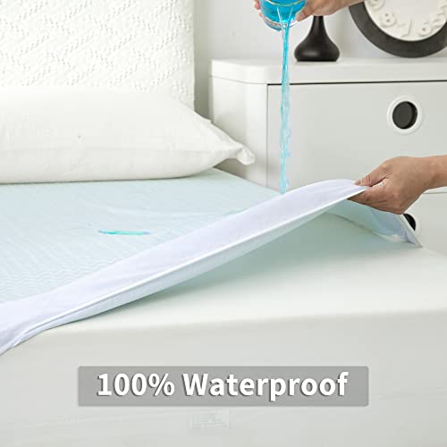 Jet's Home Full Waterproof Mattress Protector - Soft Breathable Mattress Pad Cover Machine Washable Mattress Protector Cover Quiet Non Noisy Bed Cover With Deep Pocket Fits Up To 15” #TOP1