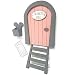Puerta Ratoncito Pérez rosa de madera, con escalera,buzón y certificado.Producto artesanal hecho...